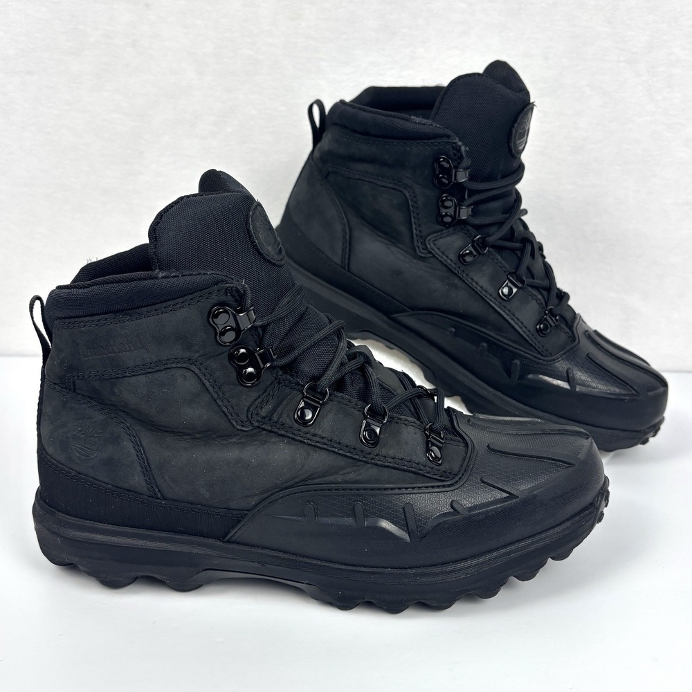 Timberland Converge Waterproof Hiking Boots Boys 6.5 Black Nubuck Leather A63GD